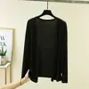 Nuevo cárdigan de punto para mujer de primavera y verano, chal fino de manga larga, chaqueta pequeña versátil, ropa ecológica con protección solar, camisa para aire acondicionado, talla grande
