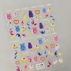 Pegatinas de Arte para Uñas de Animales Lindos 5D Estampado Estéreo Patrón Dopamina Pegatina para Uñas DIY Joyería Estilo Ca