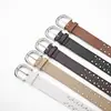 Cinturón de Cuentas de Nuevo Estilo para Mujer, Diseño de Cuentas Transfronterizo, Cinturón de Cuero para Mujer Estilo Occidental de Moda de Venta Caliente, Elegante Cinturón Sencillo con Hebilla de Pin