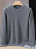 Suéter de Cachemir para Hombre con Cuello Redondo, Sencillo, Holgado, Grueso, Cálido, Versátil, Casual, de Negocios, Suéter Base Tejido para Otoño e Invierno