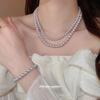 Collar de Cuentas de Perla Rosa Manta Estilo Francés Moda Personalidad Simple Cadena Clavícula Diseño Nicho Accesorio