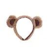 Tiara Fofa com Orelhas de Urso, Tiara de Urso de Desenho Animado de Pelúcia, Atacado de Fabricante de Toucas para Festa em Parque de Diversões e Lavar o Rosto