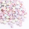 4*7mm Cuentas Planas Acrílicas de Carita Sonriente Material de Cuentas Sueltas Hecho a Mano DIY Pulsera Trenzada Collar Accesorios de Joyería Cuentas
