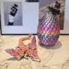 Dragão de Cristal Impressão 3D com Asas Animal Simulador Dragão Articulado Dragão Ativo Ornamento Gradiente Brinquedo de Páscoa