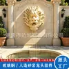Colgante de Grifo de Arenisca para Exteriores Escultura de Grifo Aspersor de Agua de Fibra de Vidrio Imitación Cobre Paisaje Urbano Escultura de Doble Dragón Jugando con una Perla