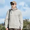 Jaqueta Softshell Masculina, Camada Única Impermeável e Corta-Vento, Leve, Jaqueta Esportiva, Jaqueta Softshell Funcional para Exterior de Primavera e Outono