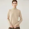 Suéter de cachemira de cuello medio alto, nuevo para otoño e invierno 2026 para mujer, manga raglán, camisa base, estilo elegante, color liso, jersey, suéter cálido