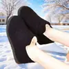 Zapatos de algodón estilo Antiguo Pekín para mujer, forrados de felpa para abrigar, antideslizantes, diseño de meter, adecuados para mujeres de mediana edad y mayores, botas de nieve de suela blanda