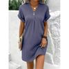 Roupas Femininas Europeias e Americanas Transfronteiriças 2023 Novo Amazon Decote V Cor Sólida Suéter Confortável Casual Vestido de Botão