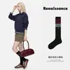 Calcetines Originales Renacimiento para Mujer Rayas de Bloques de Color Estilo Casual Versátiles Adelgazantes para Piernas Calcetines Largos Calcetines con Volantes en la Pantorrilla