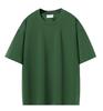 Camiseta de Manga Corta para Hombre de Algodón Puro de Doble Hilo de Peso Pesado 280g, Corte Holgado, Hombro Caído, Cuello Redondo, Camisa Cultural Casual de Color Sólido