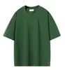 Camiseta de manga corta con hombros caídos, peso pesado de 280 g, hilo doble, color liso, cuello redondo, uniforme casual para grupo de trabajo