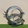 Escultura de Bandeira Vermelha para Paisagismo em Aço Inoxidável Quadrado Grande de Fibra de Vidro Construção de Partido Marcador Cultural Vermelho Ornaments