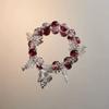 Pulseira Popular da Série Floral Carmesim Estilo Chinês, Coroa Doce Vermelha, Presente Ins de Alto Nível para Pulseira de Namorada