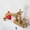 Torneira antiga toda em cobre para lavatório de dois furos torneira de dois furos torneira rotativa para lavatório