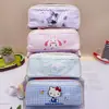 Nuevo estuche de lápices Sanrio auténtico y elegante de gran capacidad, caja de lápices bolsa de almacenamiento de papelería para estudiantes de dibujos animados creativos de alto valor