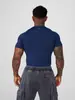 Youngla Camiseta Deportiva de Verano Estilo Americano Nueva para Hombre Ajustada Pantalón Jogger Fitness Running Entrenamiento Secado Rápido Manga Corta