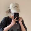 Boné Feminino Estilo K Simples Carta Soft Top Boné de Beisebol Primavera e Verão Novo Aba Larga Grande Circunferência Da Cabeça Mostrando Rosto Pequeno Boné Pico
