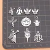 Conjunto de 10 Pingentes e Acessórios de Anjo de Prata Antiga, 10 Estilos, 1 de Cada, cerca de 10g Por Conjunto