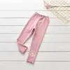 Leggings de Borda de Perna com Flor em um Canto Calças Leggings de Bebê Desenho Animado Calças de Primavera e Outono Calças de Menina
