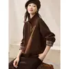 Sudadera con Capucha de Dos Piezas Falsas, Cuello Alto, Patchwork, Bloques de Color, Capas, Estilo Otoño, Commuter Sencillo 25