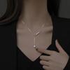 2025 Novo Colar de Pérolas da Moda Feminino Simples e Versátil Elegante Corrente de Clavícula Colar de Aço Titânio de Alta Qualidade