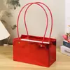 Bolsa de mão espelhada prata brilhante para flores, caixa de presente, bolsa de mão em papel com material floral brilhante
