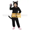 Outono e Inverno Gato da Meia-Noite Crianças Gato Roxo Diana Animal de Desenho Animado Pijama de Flanela Roupas de Casa Masculinas e Femininas