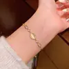 Pulseira de Pedra Olho de Gato de Luxo Leve Estilo Coreano de Nicho de Alta Qualidade para Mulheres, Joia Versátil da Moda Exquisita Cravejada com Diamantes