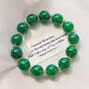 Pulsera y Collar de Calcedonia Natural Verde Imperial Verde 7A de Alta Calidad de 12 mm Juego de Regalo para el Día de la Madre