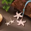 Pendientes de Estrella de Mar de Esmalte Nuevos Transfronterizos Colgante de Cuerda Moda Femenina Gama Alta Collar de Concha de Playa