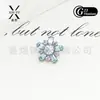 Brincos de liga de titânio F136 com zircônia trapezoidal incrustada, studs de osso da orelha de floco de neve, acessórios de reposição para joias de body piercing feminino