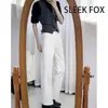 Pantalones de Otoño para Hombre, Corte Recto, Tacto Premium, Caída Suave, Pierna Recta Ligeramente Acampanada, Estilo High Street
