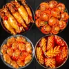 Conejo marino bebé picante con huevas, calamar listo para comer, mariscos enlatados, botanas de pulpo picante, guarniciones para comidas