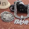 Venda Quente Transfronteiriça Cool Super Flash Cheio de Diamante FLASH Letra Moda Criativa Cravejado de Diamante Corrente Cubana Raio Hip-hop Pingente