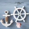 Joyas de Cristal de Amapola Colgante Grande Molde de Resina DIY Timón de Barco Ancla Adorno de Yeso Molde de Silicona Venta al por Mayor