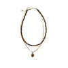 Collar Apilado de Doble Capa Ojo de Tigre Maillard para Mujer Cadena de Lana sin Color Otoño e Invierno Joyería de Perlas de Lujo Ligero de Alta Gama