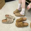 Medias Pantuflas de Cuero Genuino Estilo Birkenstock para Mujer, Nuevo Modelo Otoño 2026, Sandalias Deslizables Cubre-Dedo Perezosas para Mujeres Embarazadas