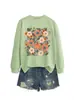 Amazon Wish comercio exterior transfronterizo estación europea moda elegante mujer floral calabaza sudadera nueva en stock