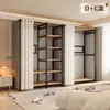 Guarda-roupa aberto com estrutura metálica, armário de armazenamento para quarto, uso doméstico, fácil de montar, adequado para apartamentos de aluguel