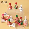 Chapéu Mini com Laço Estilo Coreano Decoração de Bolo Ornamento Pom-Pom Chapéu de Aniversário Decoração de Mesa de Confeitaria