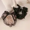 Goma para el pelo Scrunchie de Malla con Lunares y Lazo con Pedrería, Diadema de Moda, Accesorio para el Cabello de Goma