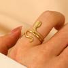 Anillo de Acero Inoxidable con Forma de Corazón para Mujer, Diseño de Moda Europeo y Americano, Textura Irregular, Anillo de Corazón de Melocotón Abierto, Joyería Transfronteriza