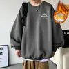 Moletom de Fleece Soltinho Azul Klein Moletom Masculino de Inverno Manga Longa Camada Base Jaqueta de Fleece Estampada Estilo Americano