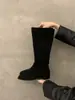 Encuentro de Primera Temporada Botas Planas Retro Botas Largas Zapatos de Mujer 2026 Otoño/Invierno Nuevas Botas de Montar Simples Versátiles Botas Largas