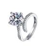 Cross-Border mão rápida Red Book Net Red live simulação anel moissanite fêmea 1 quilate seis garra fábrica de anel de casamento atacado