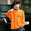 Camiseta de Manga Larga de Moda para Niños 100% Algodón 2026 Dibujos Animados Niños Primavera/Otoño Cuello Redondo Niños Medianos/Grandes Camiseta Base