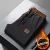 2026 Calças Casuais Largas Novas Estilo Coreano Masculino Tendência Versátil Calças de Inverno com Plus Veludo Caimento Perna Larga Comprimento Total