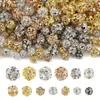 Banho de Ouro 18K Cor Fixa 10mm Cristal Strass Vazado Contas Soltas DIY Pulseira Colar Brincos Artesanais Acessórios de Joias