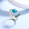Anillo de gota de pegamento bicolor asimétrico diseño de nicho temperamento de alta gama moda apertura geométrica anillo de comida al por mayor